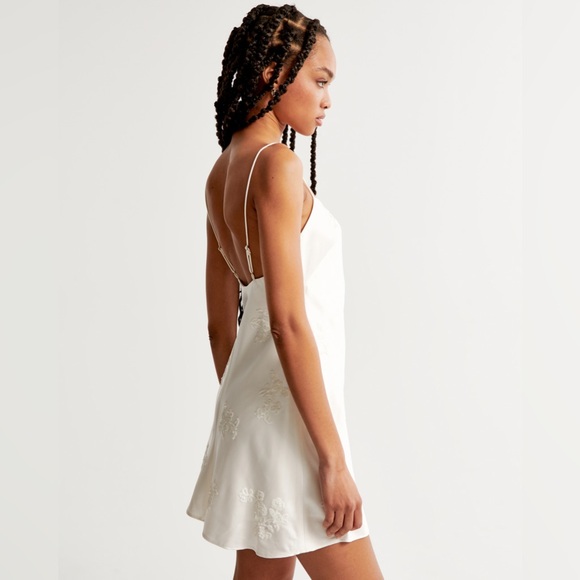 Abercrombie White Embellished Slip Mini Dress - Picture 2 of 4